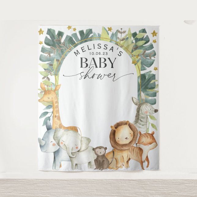 Tenture Fonds de toile de fond de fête de bébé safari mode (Devant)