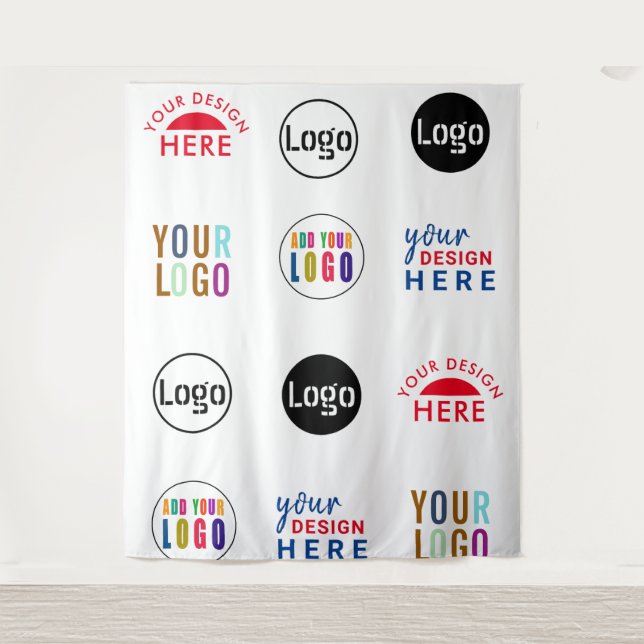 Tenture Fonds personnalisés avec logos pour événements à r (Devant)
