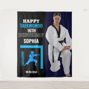 Tenture Fonds pour anniversaire de taekwondo, joueuse