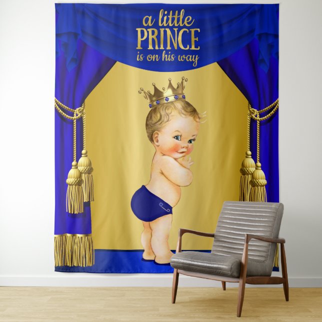 Tenture Fonds pour Baby Shower de Prince (En situation)
