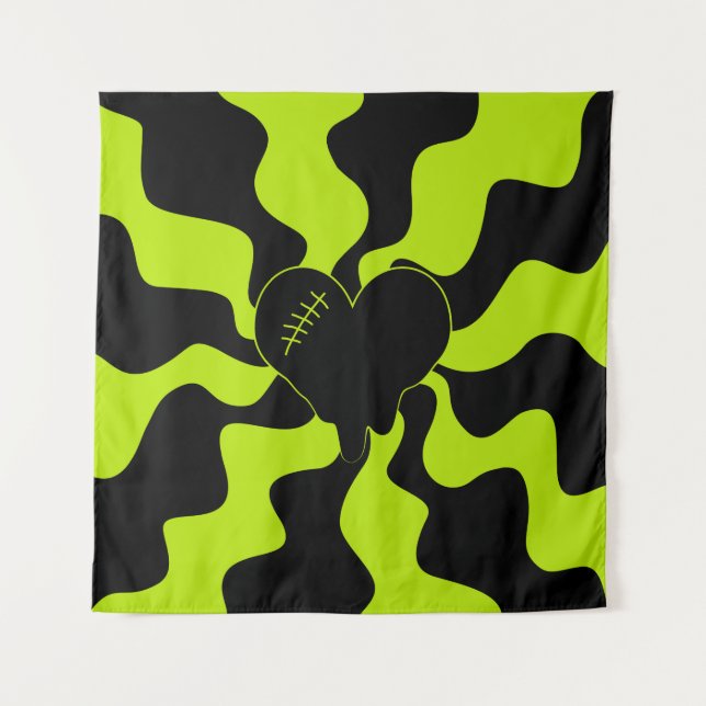 Tenture Fonte cardiaque - Vert citron (Devant)