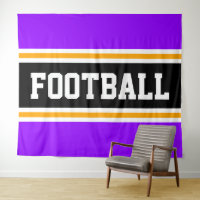 FOOTBALL brillant violet noir jaune rayures de cou