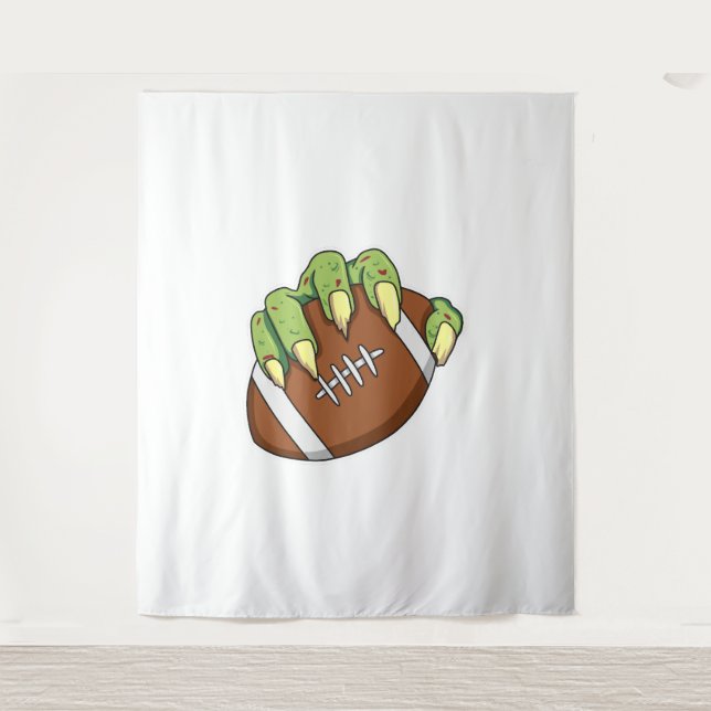 Tenture Football Halloween design pour un fan de football (Devant)