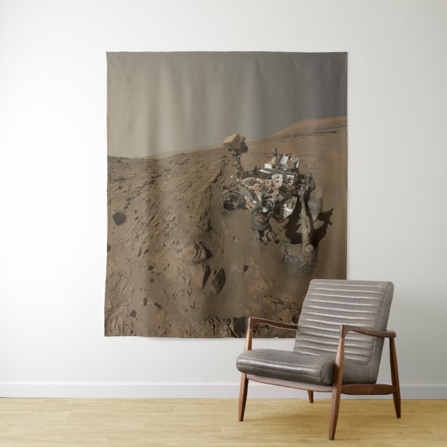 Tenture Forage sur Mars Curiosity Paysage martien rouge (En situation)