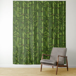 Tenture Forêt de bambou en vert