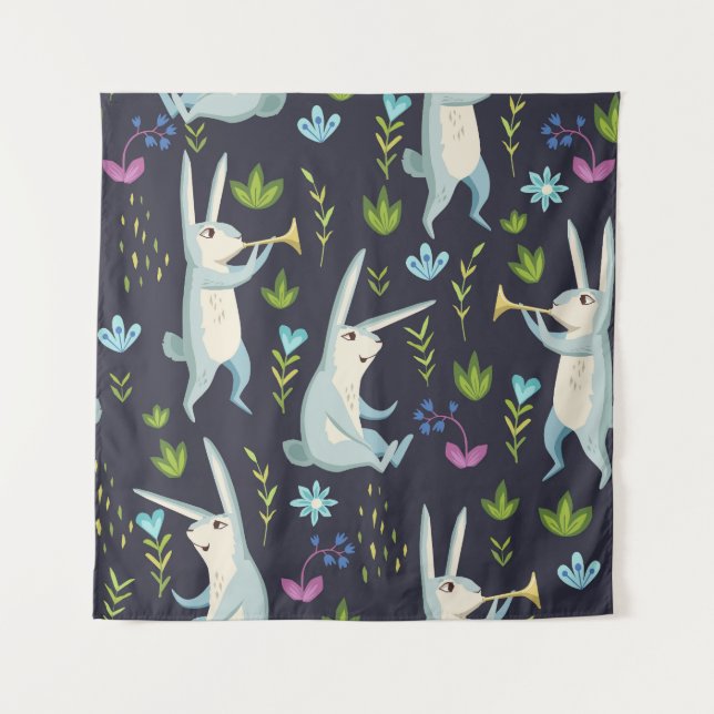 Tenture Forêt enchantée : Motif sans couture inspiré de la (Devant)