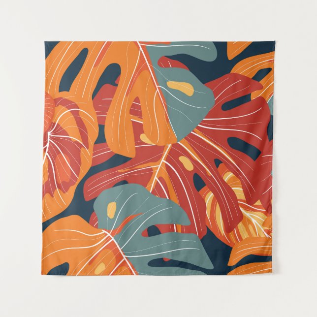 Tenture Forêt tropicale : design de papier peint de fleurs (Devant)