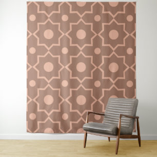 Tenture Forme géométrique rose poudré Mousse Mocha Moderne