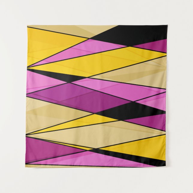 Tenture formes géométriques modernes Abstraites triangles  (Devant)