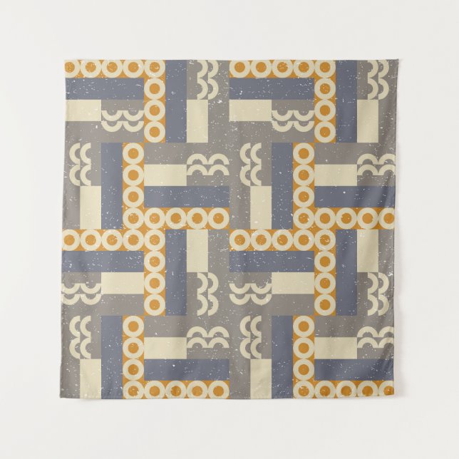 Tenture Formes géométriques rétro, motif moderne (Devant)