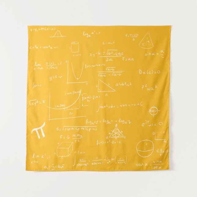 Tenture Formules et équations mathématiques manuscrites ja (Devant)