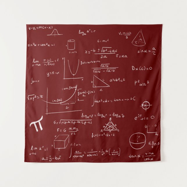 Tenture Formules mathématiques manuscrites Équations Marro (Devant)