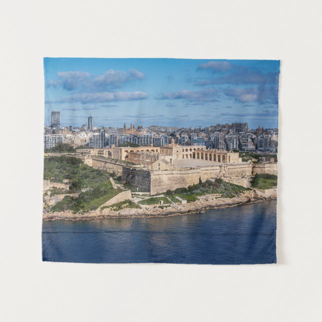 Tenture Fort Manoel et Sliema de La Valette, Malte (Devant (Horizontal))