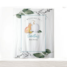 Fox Citrouille Baby shower Backdrops Garçon