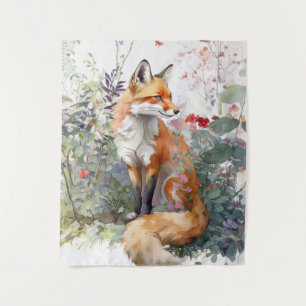 Tenture Fox Portrait Animal Peinture Faune Art Extérieur