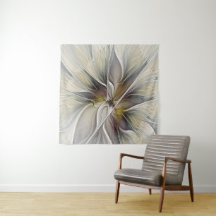 Tenture Fractal floral, fleur de fantaisie aux couleurs de