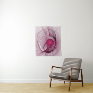 Tenture Fractale Balançante, Art Abstrait Moderne Rose Ber