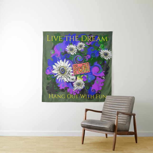 Tenture Frais Amusant Couleur Vif Heureux (En situation)