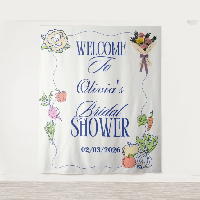 Tenture Frais Sorti du Marché Fête de Mariage Fantaisiste  (Devant)