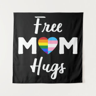 Tenture Free Mom Hugs II - Arc-en-ciel Fierté Gay Trans