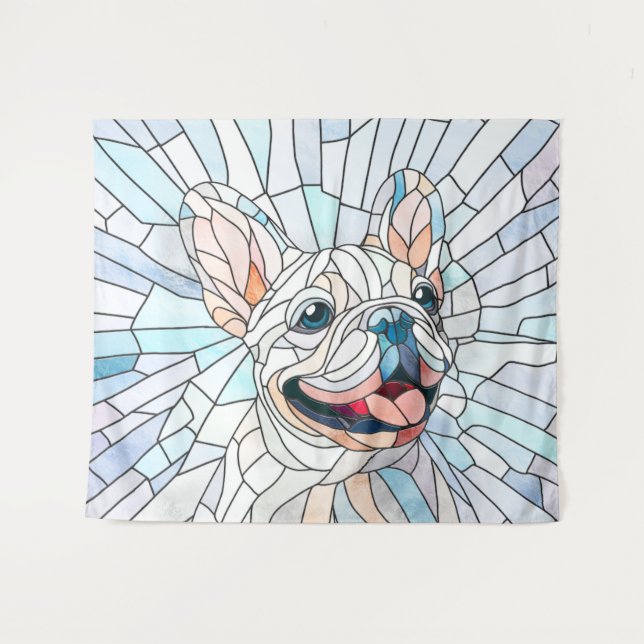 Tenture French Bulldog - Français - mosaïque pastel (Devant (Horizontal))