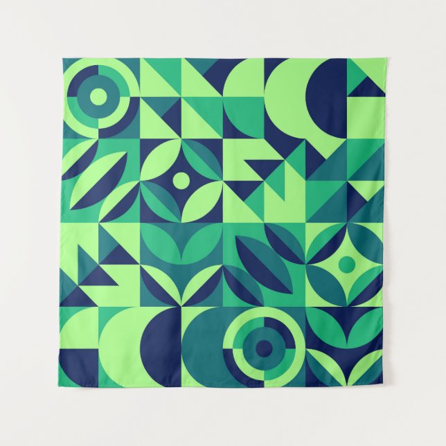 Tenture Fresque géométrique : design vintage moderne. (Devant)