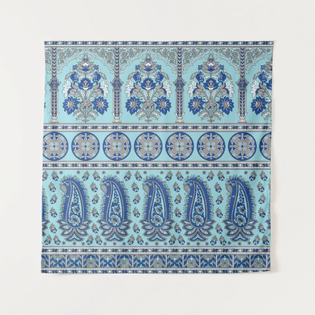 Tenture Frontière asiatique de Paisley : Design traditionn (Devant)