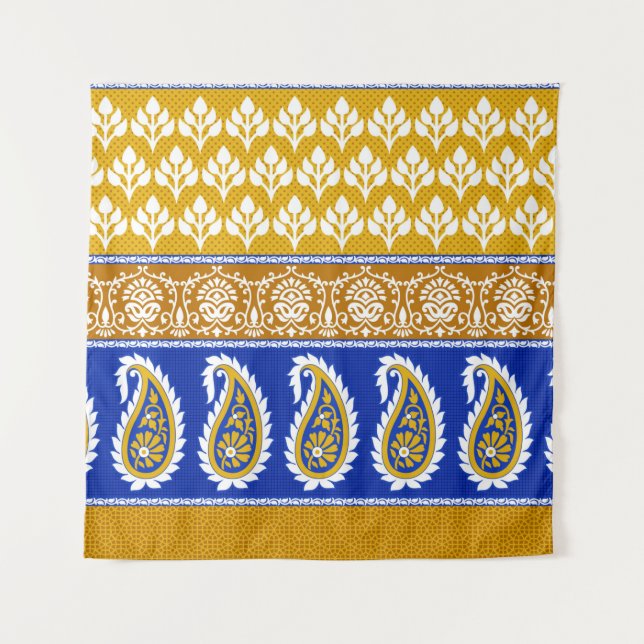 Tenture Frontière traditionnelle indienne paisley (Devant)