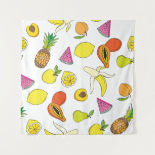 Tenture Fruit Juglé, Motif Vintage sans joint.