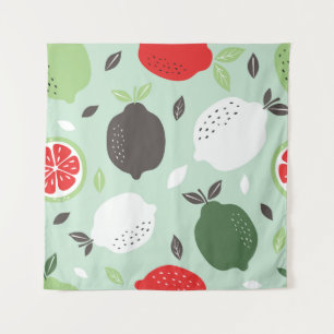 Tenture Fruits citrons Citrus Papier peint Vintage