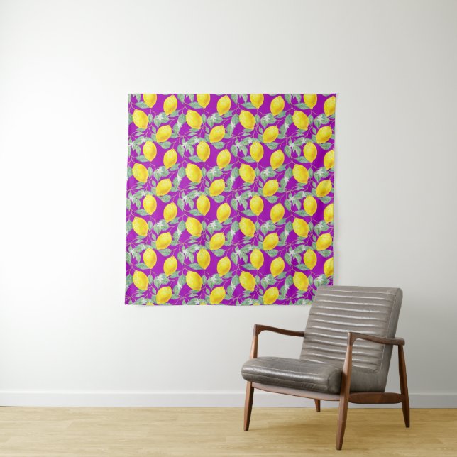 TENTURE FRUITS DE CITRON SUR FOND VIOLET (En situation)