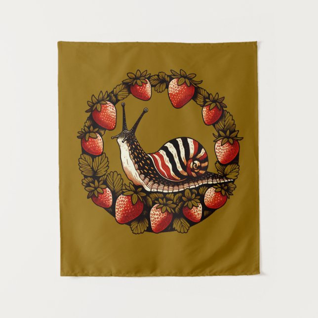 Tenture Fruits de fraise d'escargots d'escargots d'escargo (Devant)