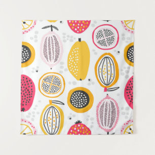 Tenture Fruits exotiques tirés à la main : été Vintage