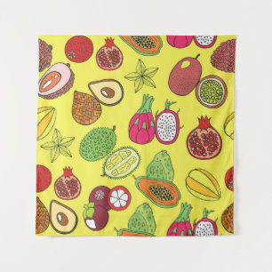 Tenture Fruits exotiques tropicaux Motif à main
