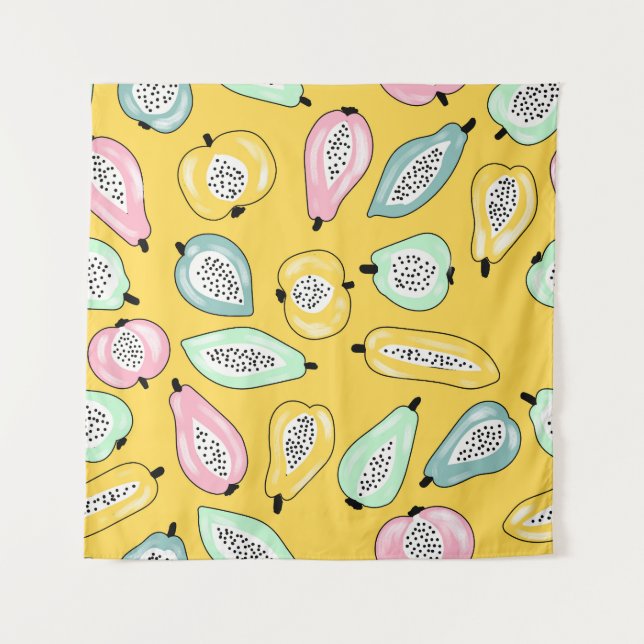 Tenture Fruits tropicaux : Motif d'impression dynamique (Devant)