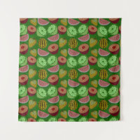 Fruits tropicaux motifs et vert arrière - plan