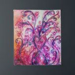 TENTURE FUCHSIA ROSE FANTAISISTE AVEC COEUR<br><div class="desc">Coloré,  fuchsia,  rouge,  violet,  violet,  bleu rose fleurs et floraisons au printemps. Peinture aquarelle avec feuille d'or et d'argent par Bulgan Lumini (c)</div>