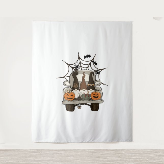 Tenture Fun Halloween Designs Halloween Gnomes sur un (Devant)