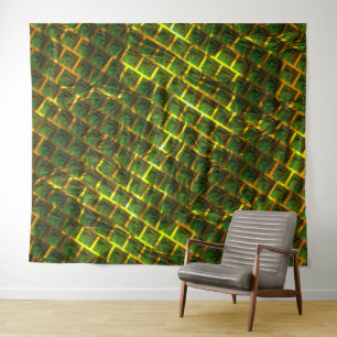 Tenture Fundo com imagem verde sob grade dourada ?