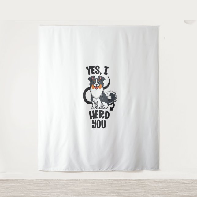 Tenture Funky Australian Shepherd Maman Cadeaux Aussie Oui (Devant)