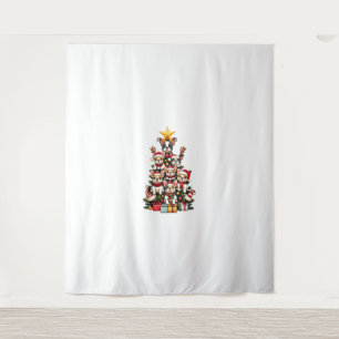 Tenture Funky French Bulldog sapin de Noël Santa Hat neige