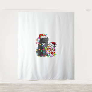 Tenture Funky Newfoundland Chien Christmas Tee Snowman Lig