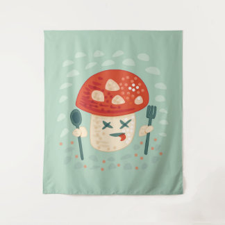 Tenture Funny Champignons Caractère alimentaire Oddity biz