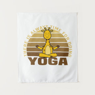 Tenture Funny cute giraffe doing yoga. funny yoga poses
