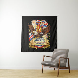 Tenture Funny Hotdog Riding Eagle 250e anniversaire USA