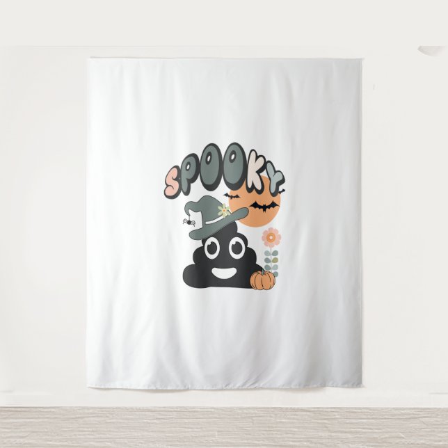 Tenture Funny Humour de salle de bain mignon Rétro Hallowe (Devant)