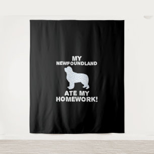 Tenture Funny Newfie   Mon Terre-Neuve a mangé mes devoirs