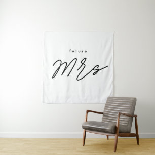 Tenture Futur mariage simple élégant texte Madame Bridal S