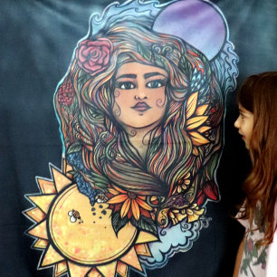 Tenture Gaia mère Terre déesse Tarot monde