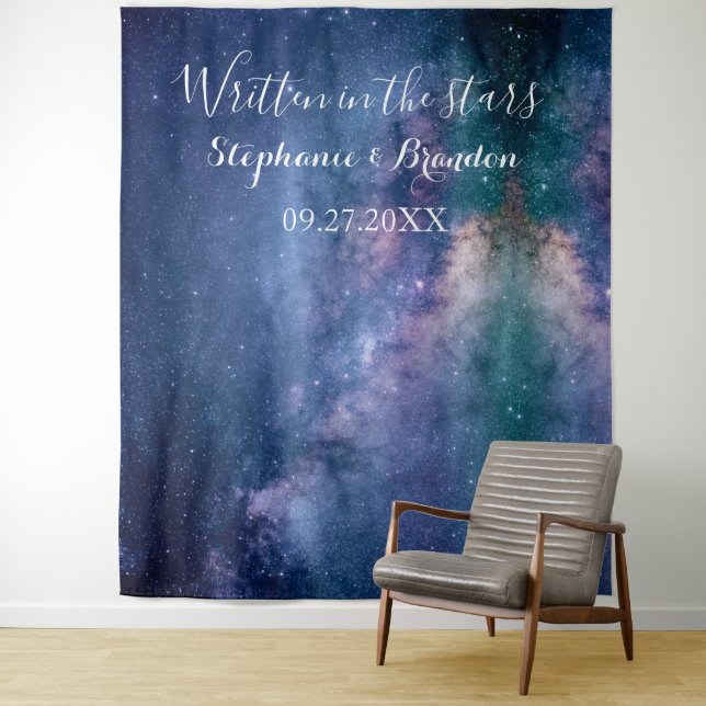 Tenture Galaxy Space Nebula Cosmos Mariage Photo Booth (En situation)